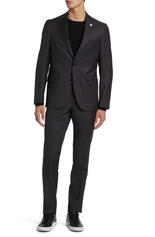 Roger Extra Slim Fit Wool Suit in Black