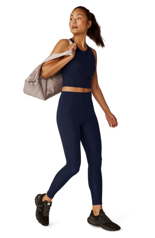 Beyond Yoga Powerbeyond Strive High Waist Pocket Leggings In After Dark Navy