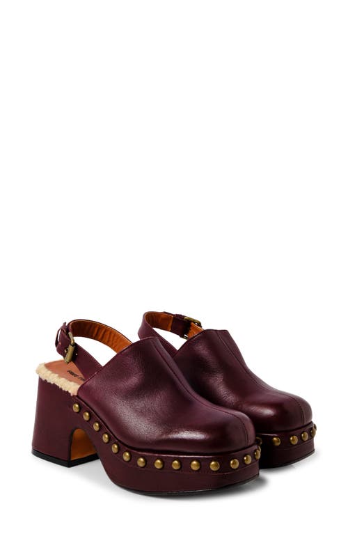 Shop Free People Autumn Studded Slingback Platform Clog In Wine