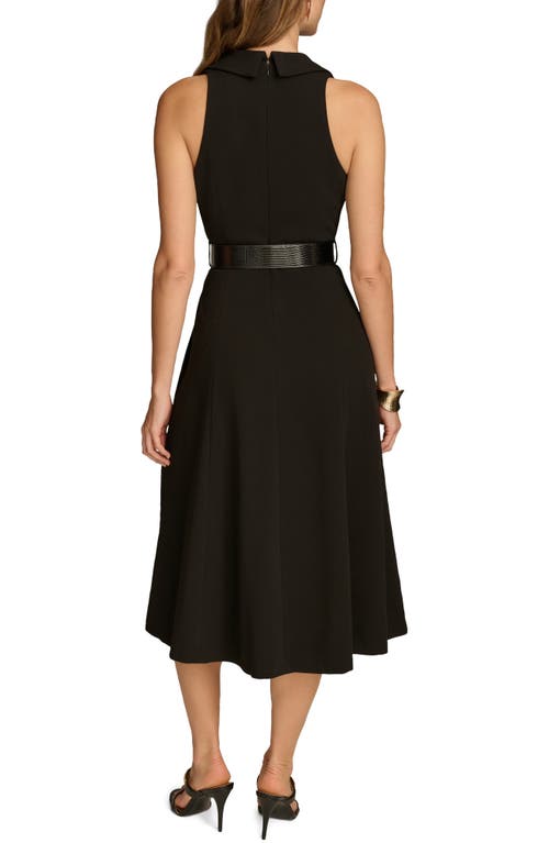 Shop Donna Karan New York Belted Sleeveless Midi Dress In Black