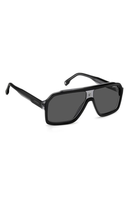 Shop Carrera Eyewear 60mm Gradient Polarized Rectangular Sunglasses In Dark Gray Black/ Gray Polar