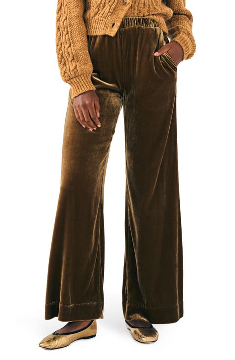 Shape Chocolate Brown Velvet Pants, Curve