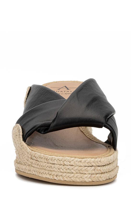 Aquatalia Macie Platform Espadrille Wedge Sandal In Black ModeSens