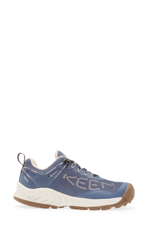 Shop Keen Nxis Evo Waterproof Speed Hiking Shoe In Vintage Indigo/peachy