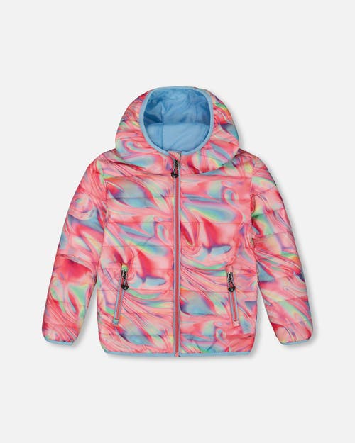 Shop Deux Par Deux Girl's Quilted Jacket Printed Marble