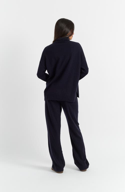 Chinti & Parker Relaxed Roll Neck Wool & Cashmere Sweater In Navy