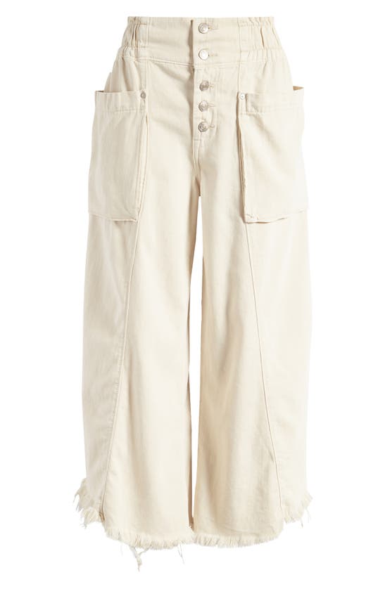 Shop Free People Sun Setter Wide Leg Jeans In Natural Cotton