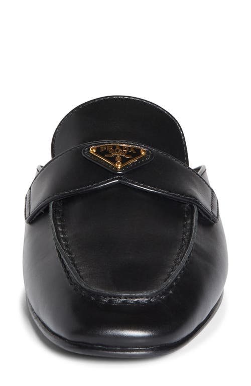 Shop Prada Logo Loafer Mule In Nero