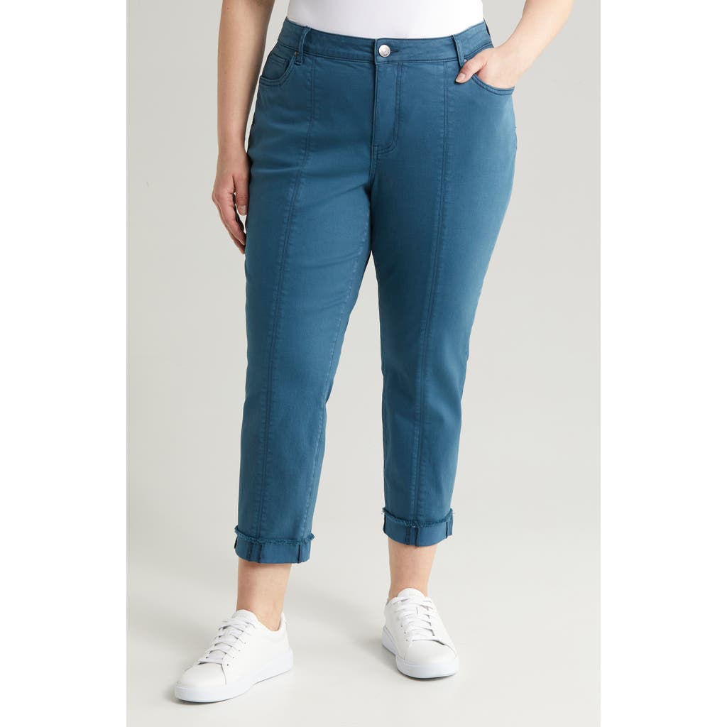 Kut From The Kloth Amy Crop Straight Leg Twill Pants In Blue