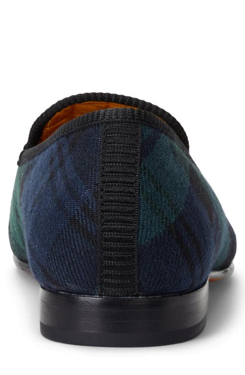 Shop Polo Ralph Lauren Paxton Linen Slipper In Black Multi