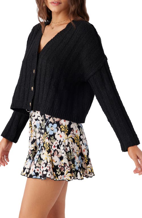 Shop O'neill Ferris Button Front Cardigan In Black