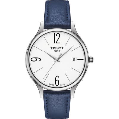 Tissot Bella Ora Round Watch & Leather Strap Set,