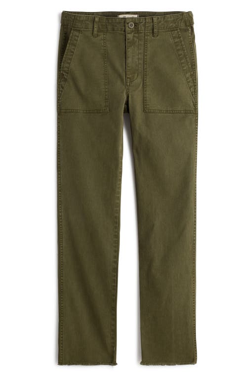 Madewell Garment Dyed Slim Straight Leg Utility Pants In Faded Ivy
