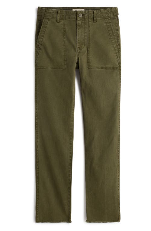 Shop Madewell Garment Dyed Slim Straight Leg Utility Pants In Faded Ivy