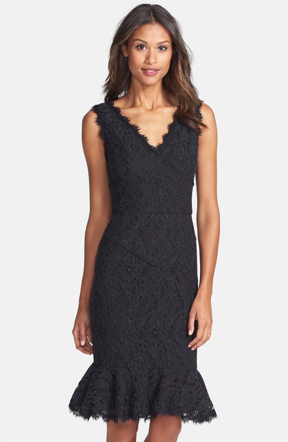 Nue by Shani Lace Tulip Hem Sheath Dress Nordstrom