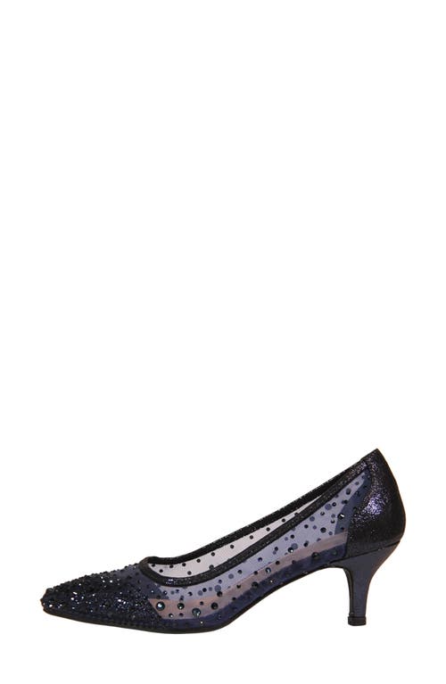 Lady Couture Women's Silk Embellished Pumps In Navy