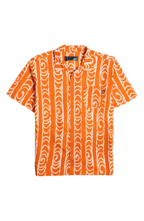 Swirl Stripe Short Sleeve Woven Shirt