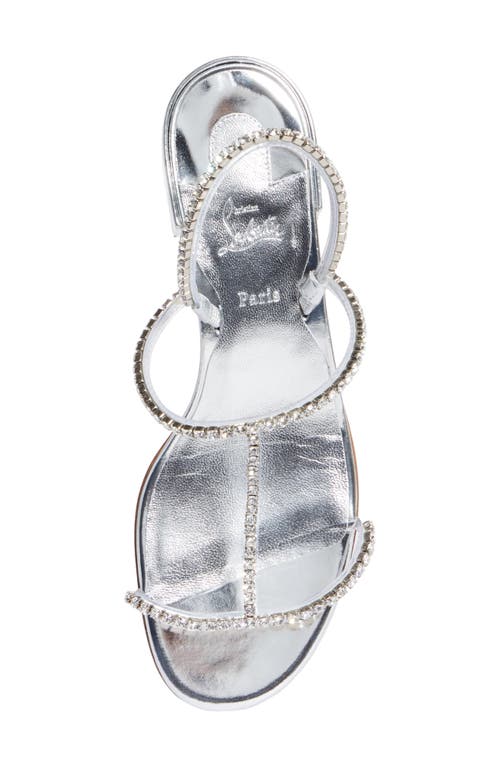 Shop Christian Louboutin Iza Queen Crystal Embellished Sandal In Silver/crystal