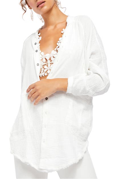 Click to view more detailed imagery on our partner's website Free People Summer Daydream Button Shirt In White