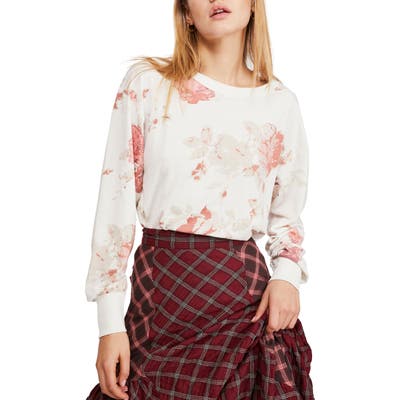 Free People Arielle Print Long Sleeve Tee, Beige