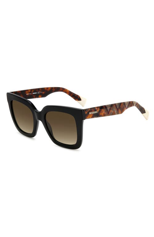 Shop Missoni 52mm Square Sunglasses In Black/brown Gradient