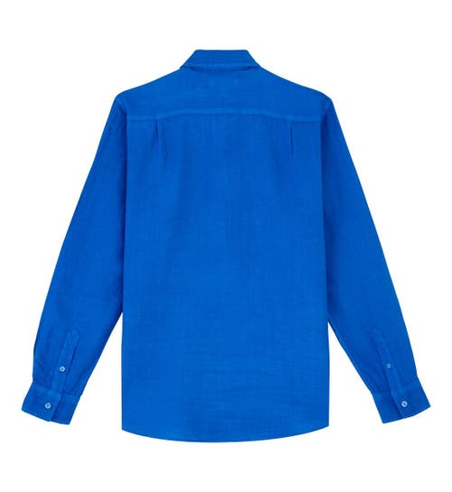 Vilebrequin Men's Caroubis Solid Linen Sport Shirt In Palace