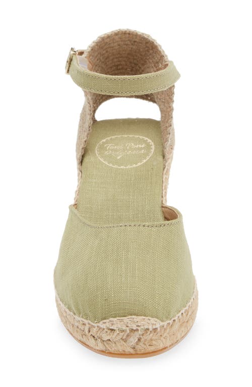 Toni Pons 'caldes' Linen Wedge Sandal In Oliva/olive