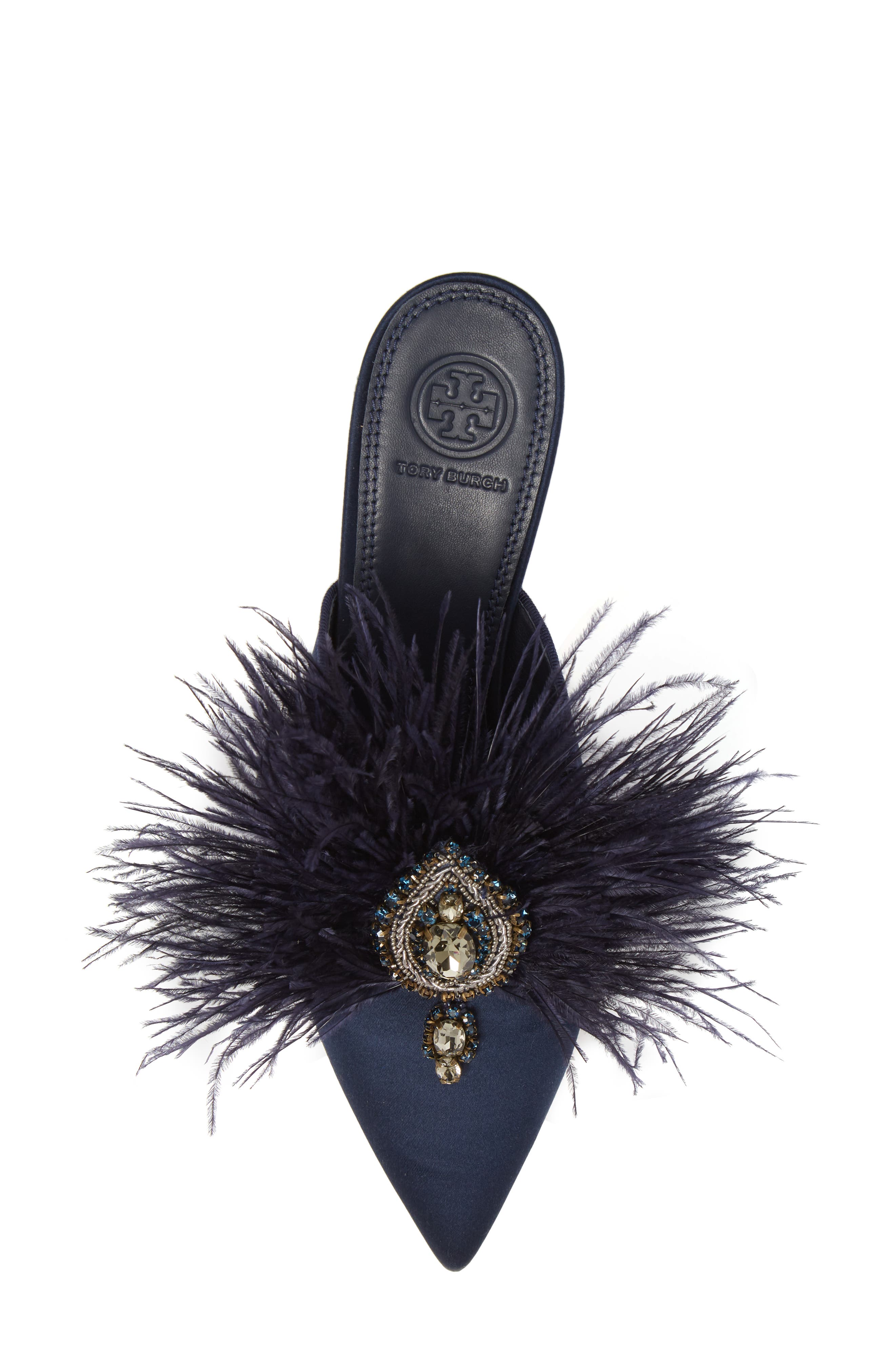 tory burch feather mules