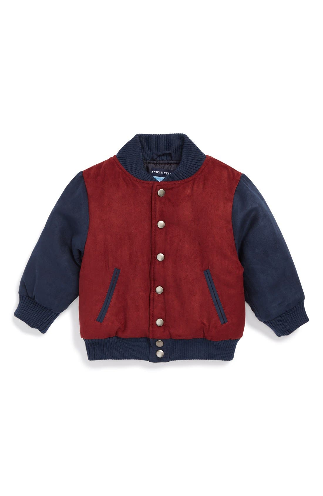 Andy & Evan Faux Suede Bomber Jacket (Baby Boys) Nordstrom
