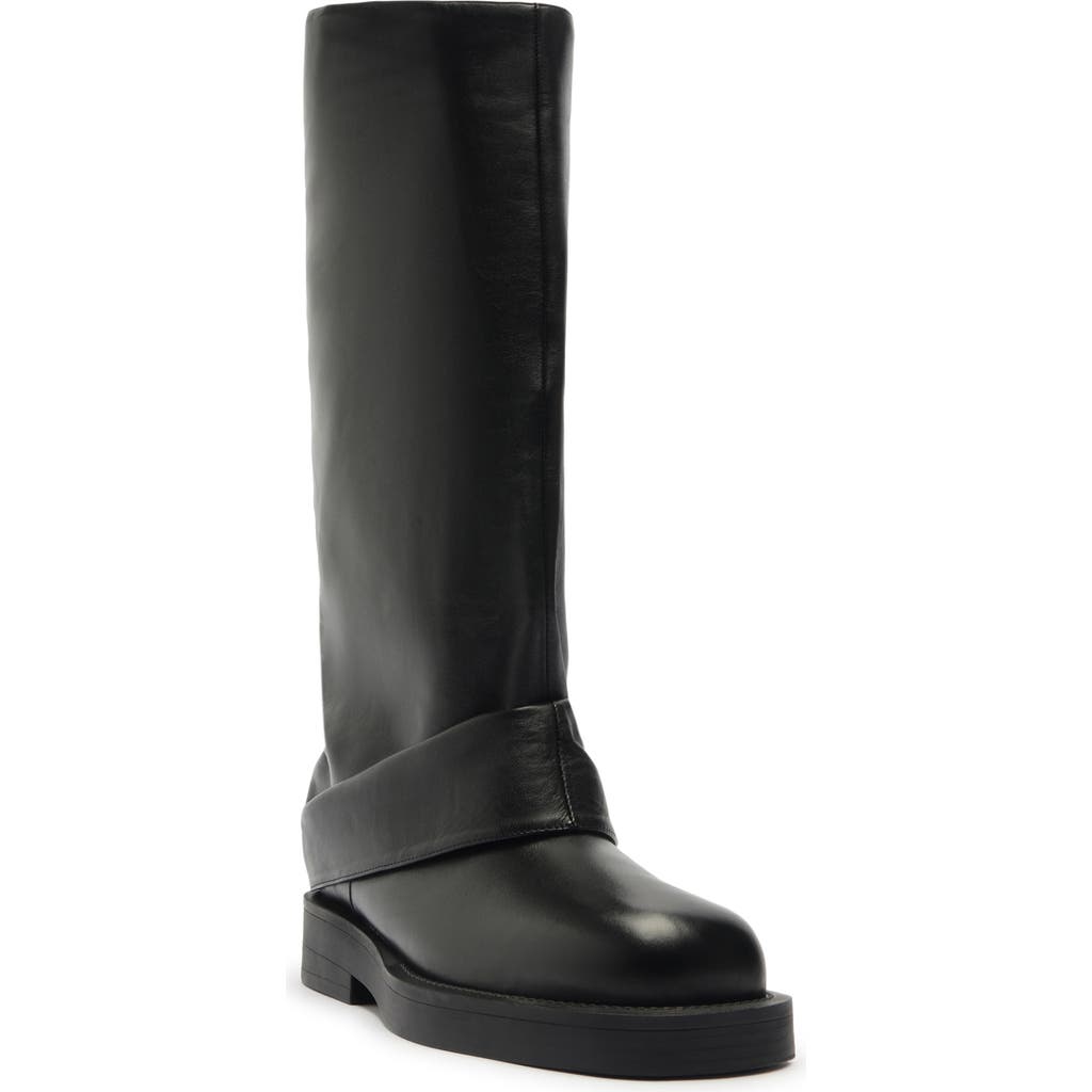 Schutz Keira Up Platform Knee High Boot In Black