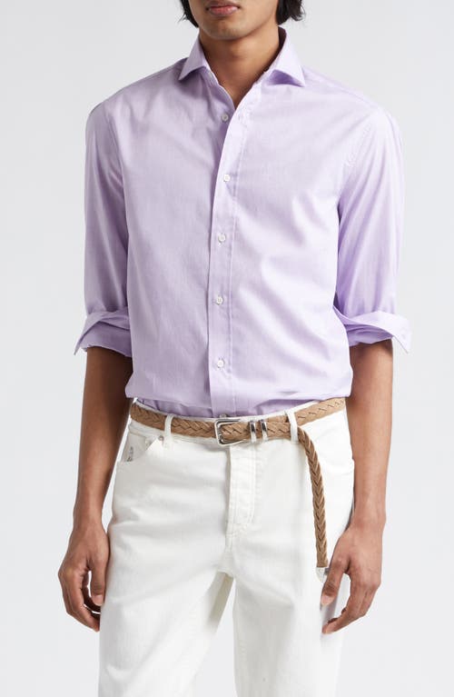 Brunello Cucinelli Basic Fit Poplin Button-Up Shirt C214 Glicine at Nordstrom,