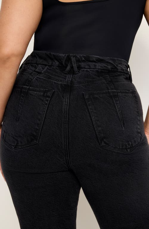 Good American Good Legs Softtech Mid Rise Straight Leg Jeans In Black340