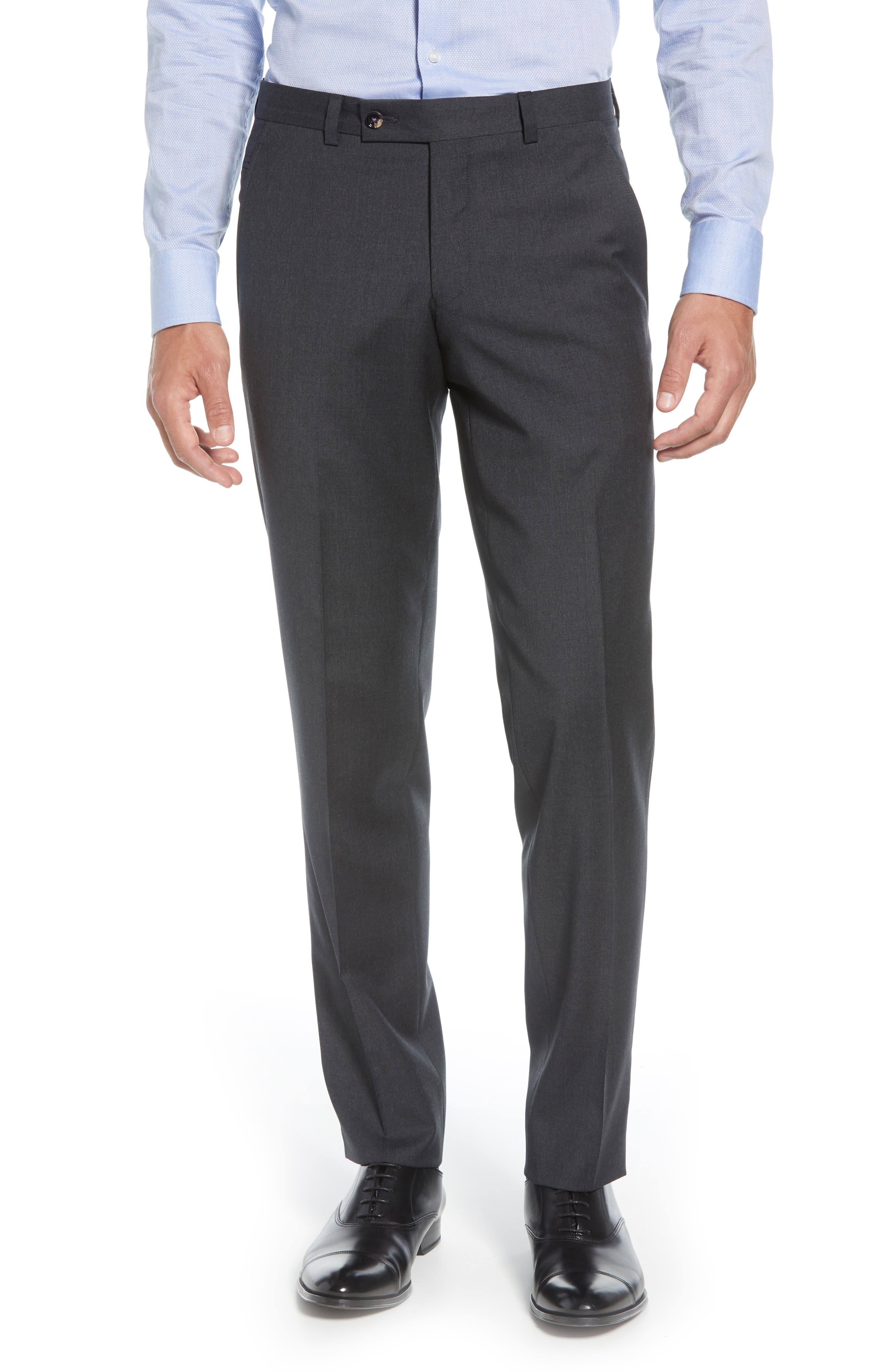 Ted Baker London Jerome Flat Front Solid Wool Dress Pants | Nordstrom