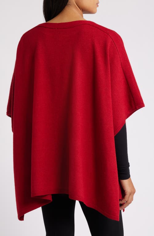 Shop Anne Klein Floral Sequin Poncho In Titian Red