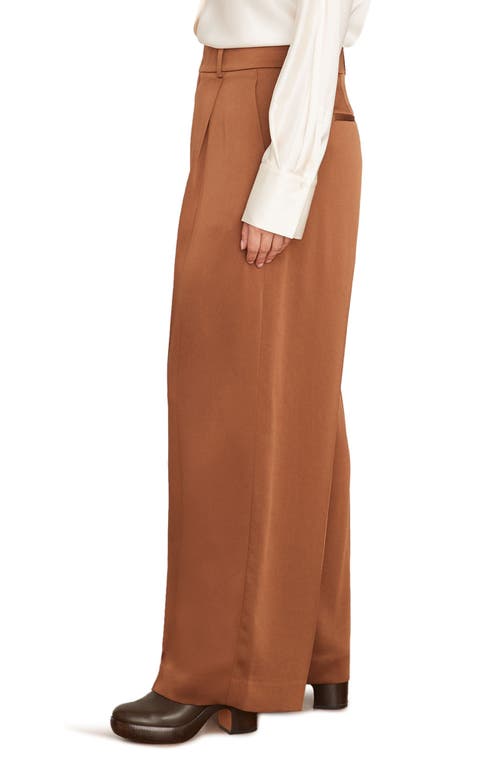 Vince Tailored Wide Leg Trousers In Tobacco