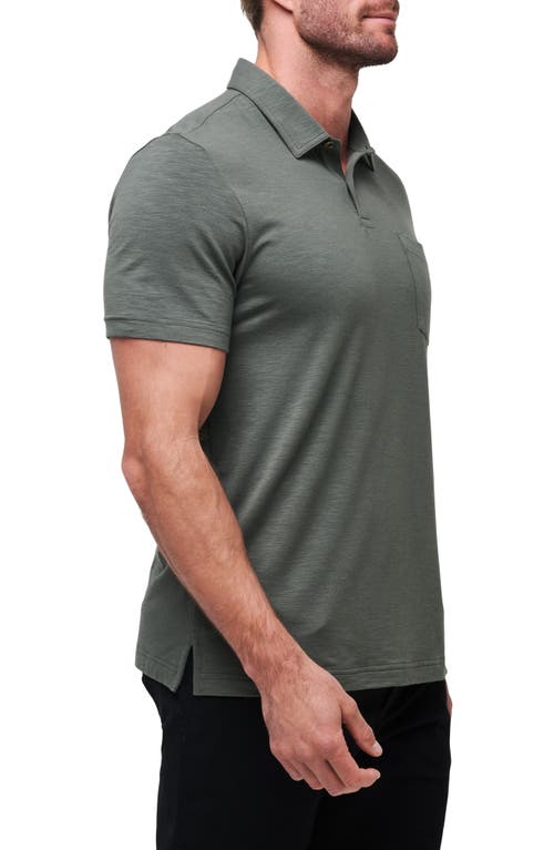Travismathew Cloud Slub Pocket Polo In Dark Olive