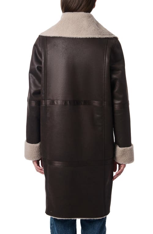 BERNARDO BERNARDO FAUX LEATHER & FAUX FUR REVERSIBLE COAT 