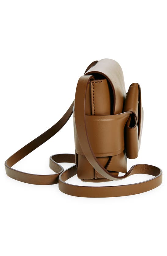 Shop Acne Studios Musubi Bow Detail Crossbody Bag In Camel Brown