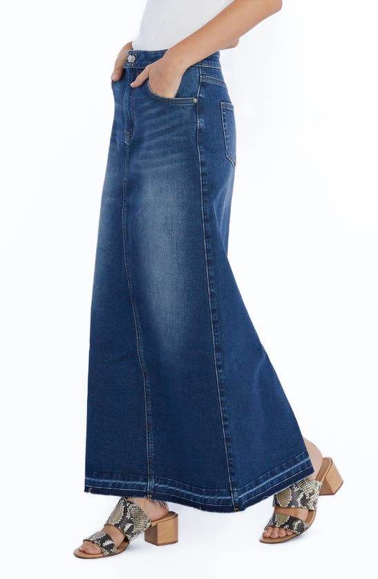 Shop Wash Lab Denim Align Denim Maxi Skirt In Aquamarine