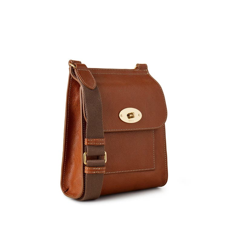 Shop Mulberry Small Antony Leather Stitched Crossbody Bag In Oak