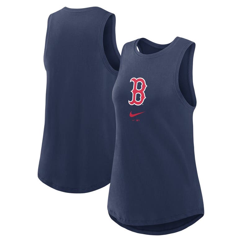 Shop Nike Navy Boston Red Sox Legacy Icon High Neck Fashion Tank Top