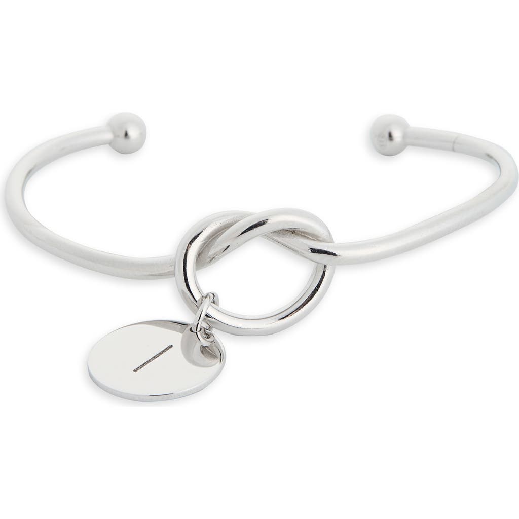 Meshmerise Love Knot Initial Bracelet In White-i