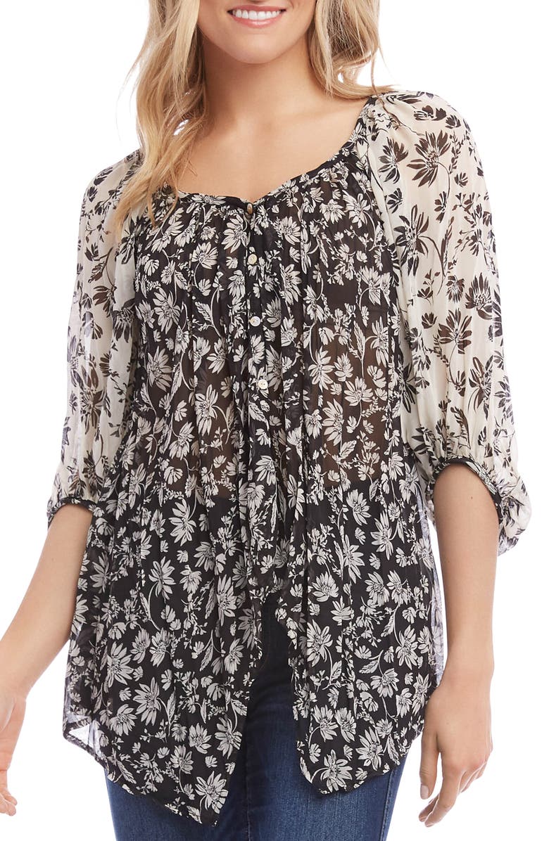 Mixed Floral Top, Main, color, PRINT