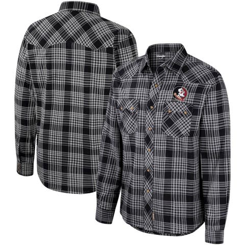 Wrangler Men's Ohio State Buckeyes Scarlet Plaid Button Down Shirt, Medium, Red