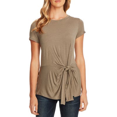 Vince Camuto Serene Stripe Side Tie Top, Green