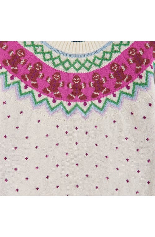 Andy & Evan Gingerbread Fair Isle Sweater & Leggings Set In White Gingerbread