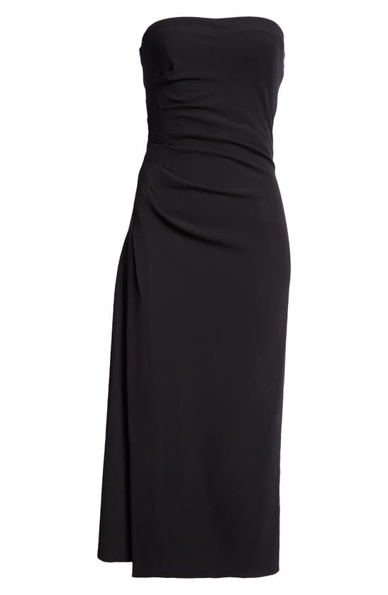 Shop Proenza Schouler Shira Strapless Matte Crepe Midi Dress In Black