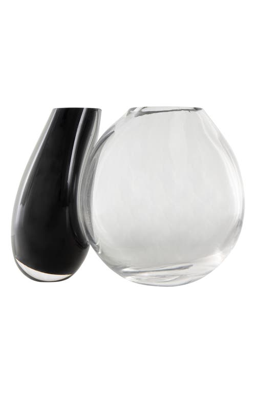 Vivian Lune Home Two-tone Recycled Glass Vase In Black