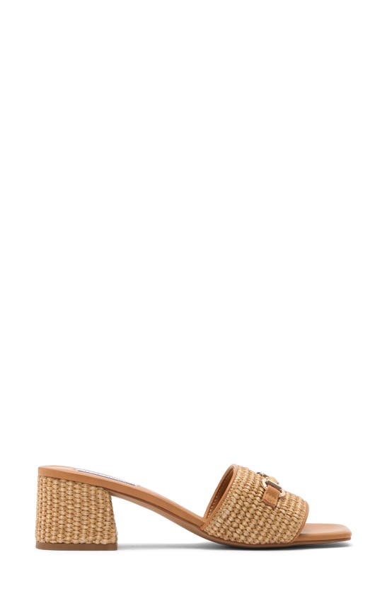 Steve Madden Splendid Bit Slide Sandal In Tan Raffia