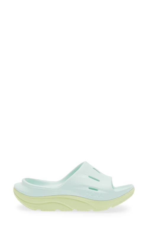 Hoka Gender Inclusive Ora Recovery Slide 3 Sandal In Aqua Breeze/celery Juice